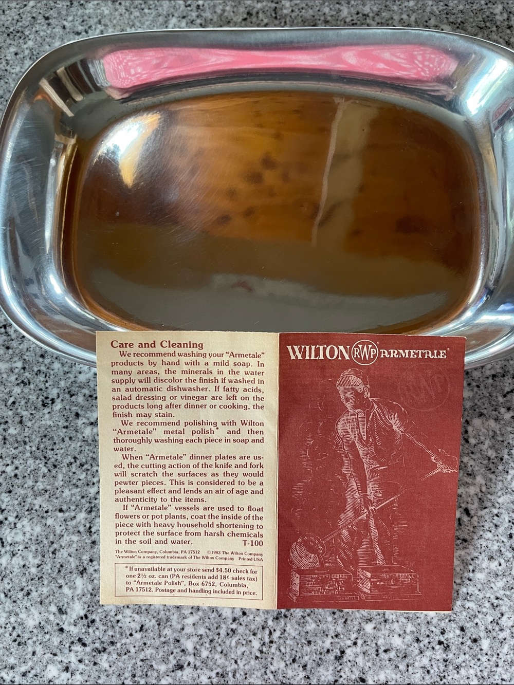 Vintage 1980 Wilton Armetale Polished Serving Bread Tray-USA Made-NOS New
